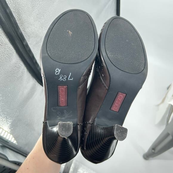 Vintage y2k women's brown Bongo 'Clean Sweep' Mary Jane Bow heel pumps sz 10 - Picture 9 of 9